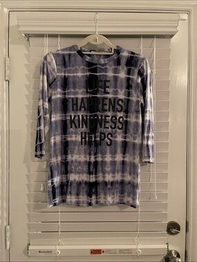 Tie-Dye Long Sleeve Tee - Navy/White - NWOT